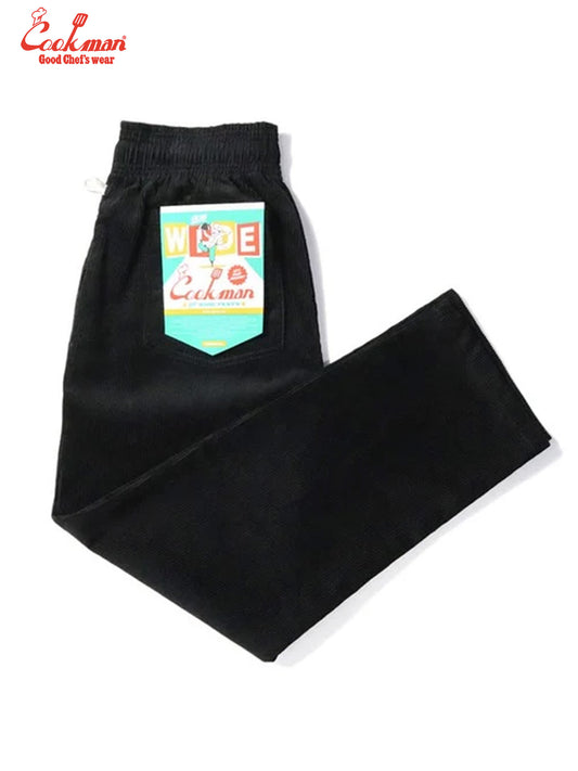 Chef Pants Semiwide- Corduroy : Black