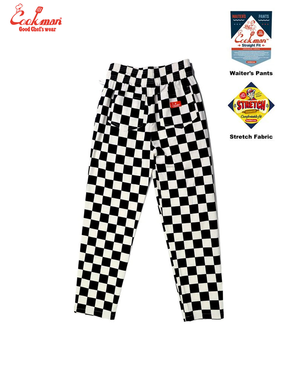 Waiter's Pants (stretch) - Checker : Black