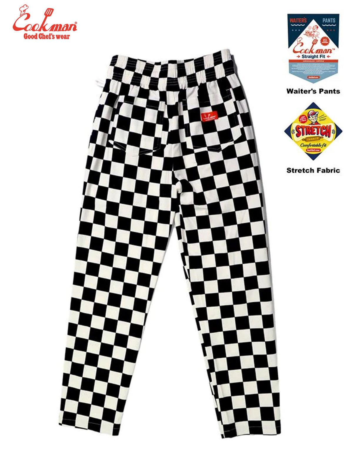 Waiter's Pants (stretch) - Checker : Black