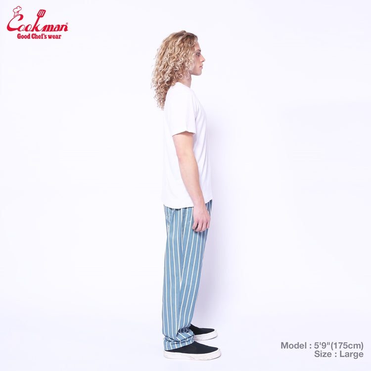 Cookman Chef Pants - Stripe : Malibu Blue