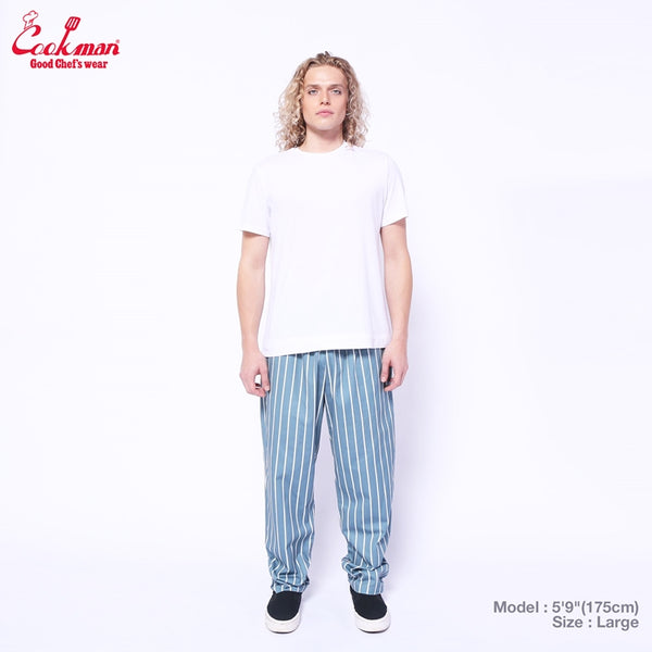 Cookman Chef Pants - Stripe : Malibu Blue
