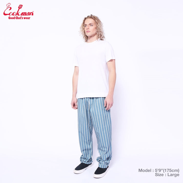 Cookman Chef Pants - Stripe : Malibu Blue