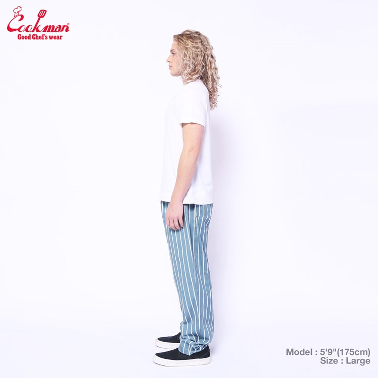 Cookman Chef Pants - Stripe : Malibu Blue