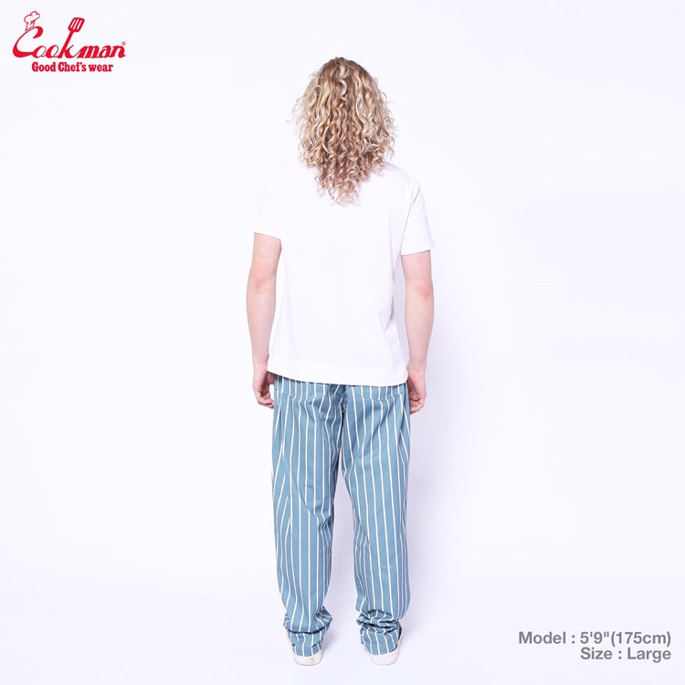 Cookman Chef Pants - Stripe : Malibu Blue