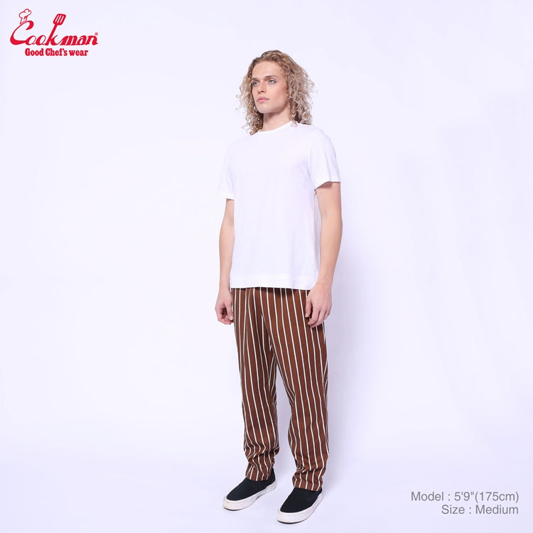 Cookman Chef Pants - Stripe : Sequoia Brown