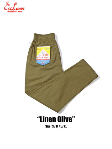 Chef Pants - Linen : Olive