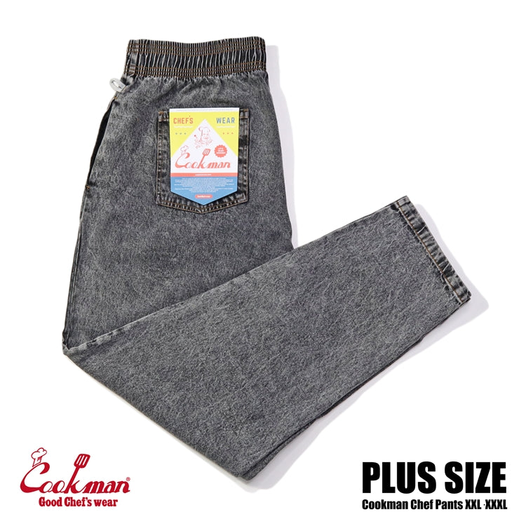 Cookman Chef Pants - Snow Washed Denim : Black