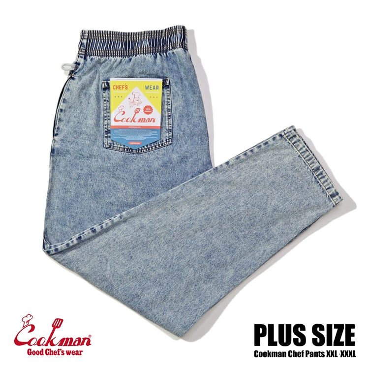 Cookman Chef Pants - Snow Washed Denim : Blue