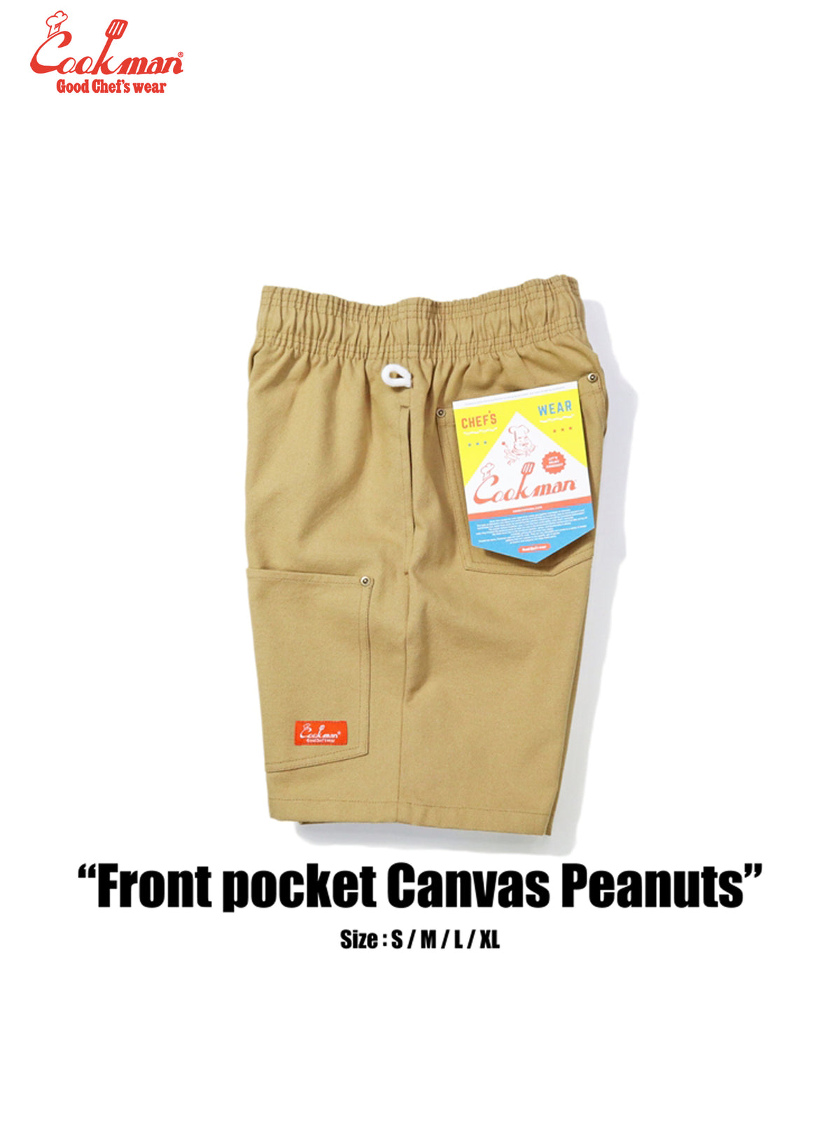 Chef Short Pants  Front pocket - Canvas Peanuts