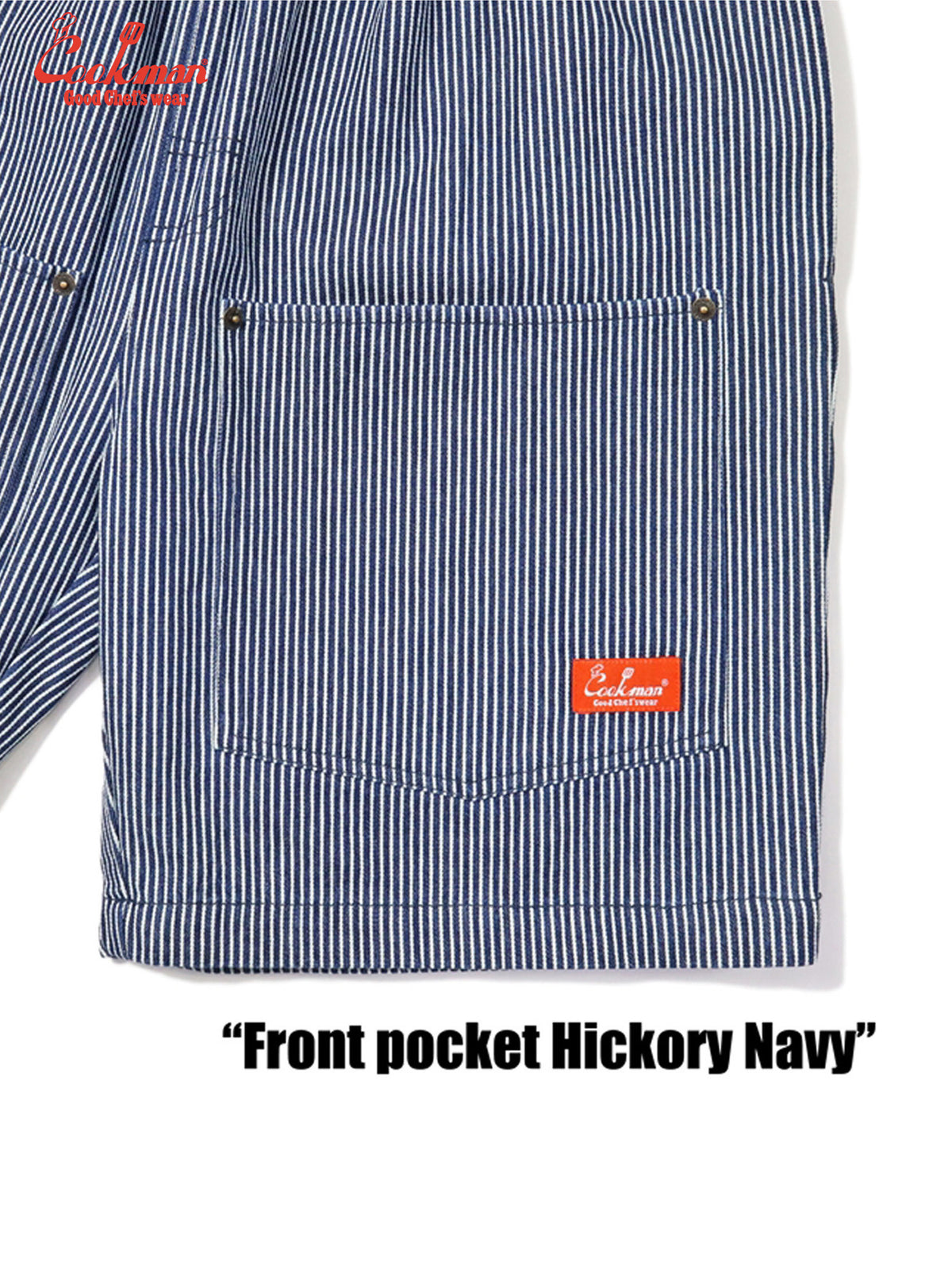 Chef Short Pants Front Pocket - Hickory : Navy