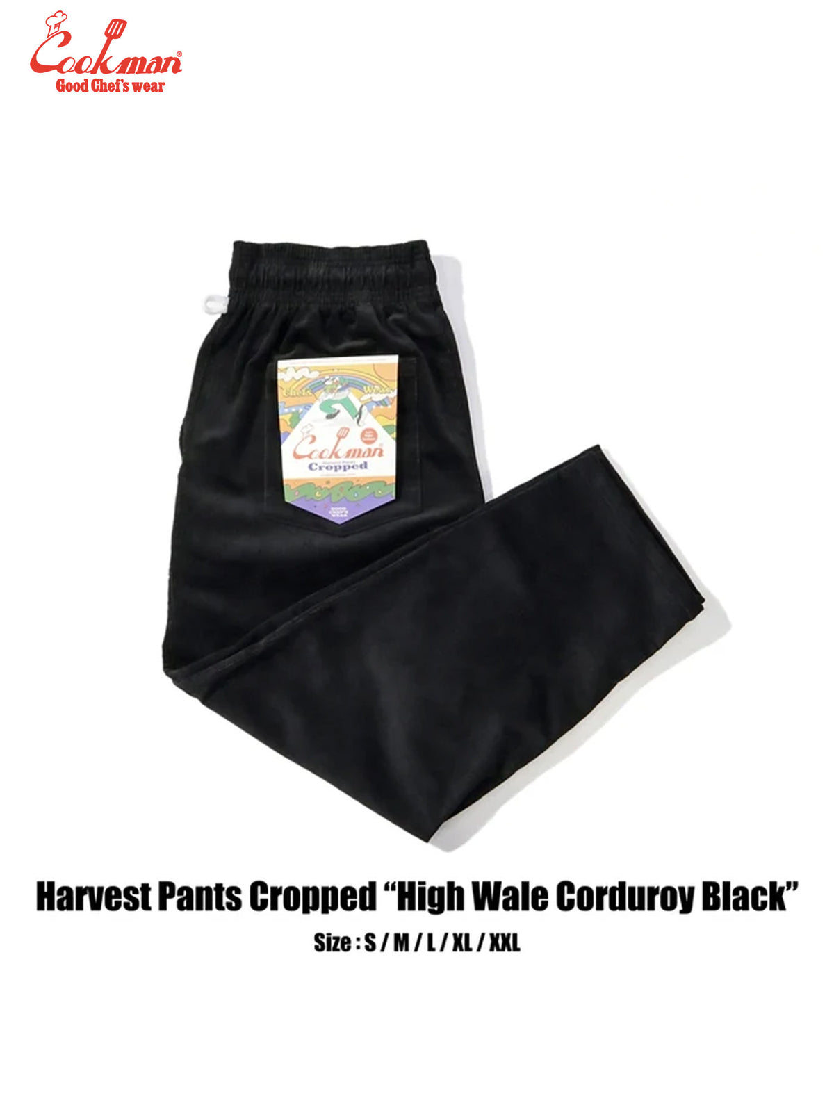 Harvest Pants Cropped - High Wale Corduroy : Black