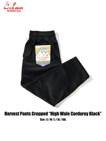 Harvest Pants Cropped - High Wale Corduroy : Black