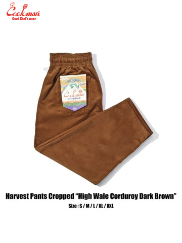 Harvest Pants Cropped - High Wale Corduroy : Dark Brown