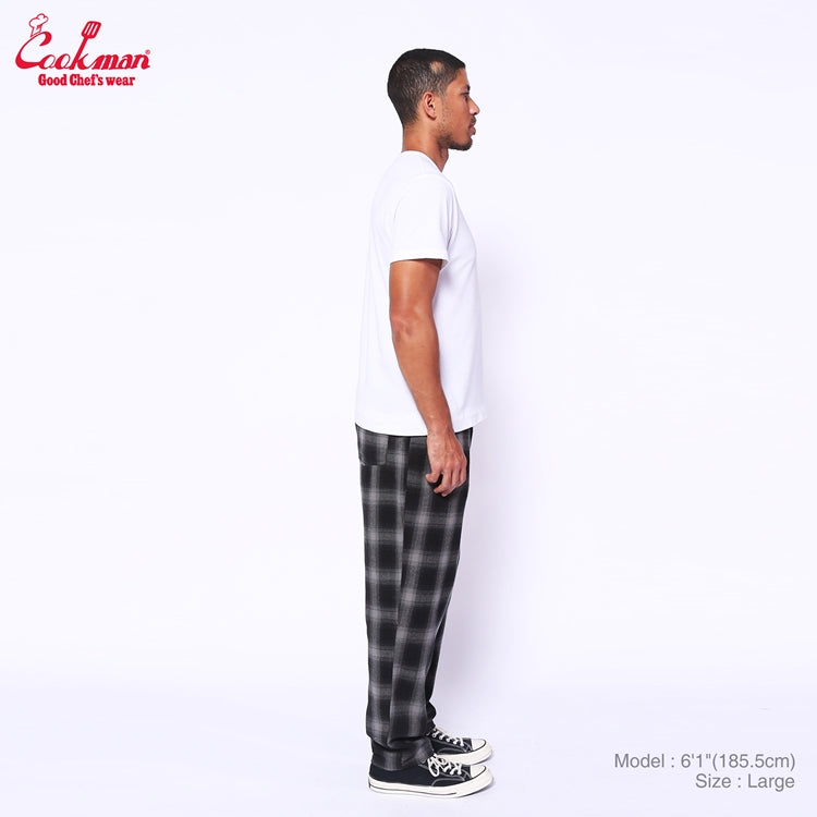 Cookman Chef Pants - Tweed Ombre Check : Black