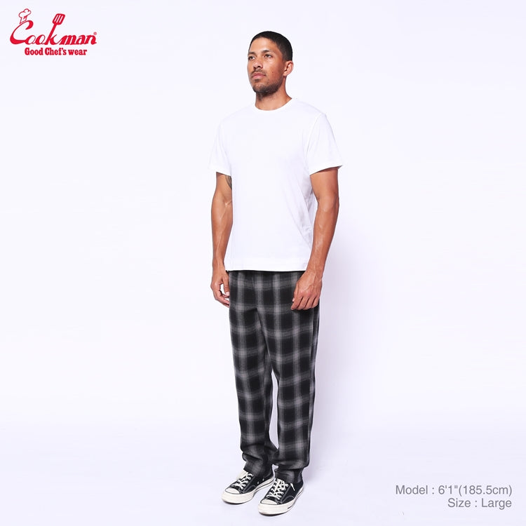 Cookman Chef Pants - Tweed Ombre Check : Black