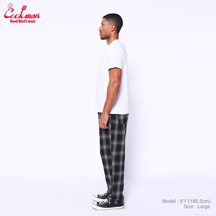 Cookman Chef Pants - Tweed Ombre Check : Black