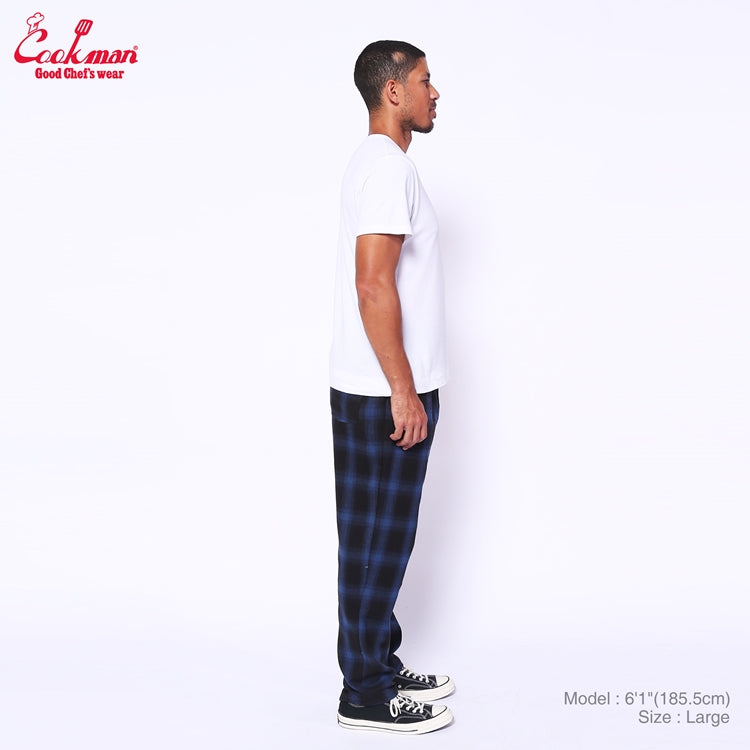 Cookman Chef Pants - Tweed Ombre Check : Blue