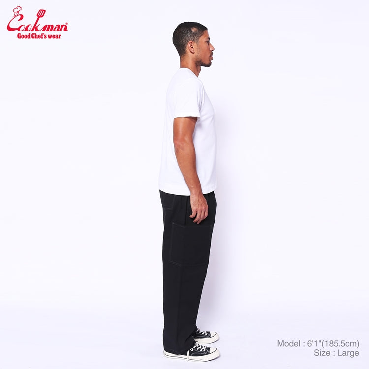 Cookman Chef Pants Semiwide - Front Pocket Duck Canvas : Black