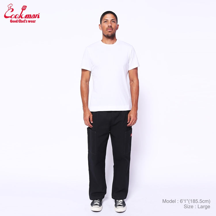 Cookman Chef Pants Semiwide - Front Pocket Duck Canvas : Black