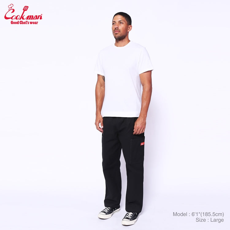 Cookman Chef Pants Semiwide - Front Pocket Duck Canvas : Black