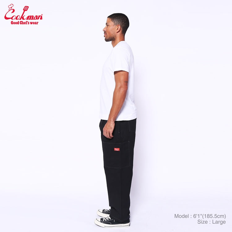 Cookman Chef Pants Semiwide - Front Pocket Duck Canvas : Black