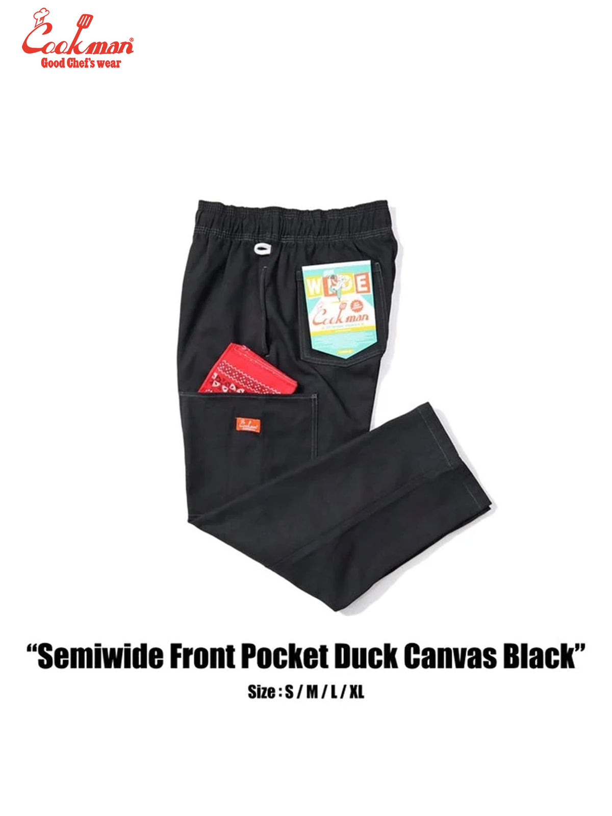 Chef Pants Semiwide - Front Pocket Duck Canvas : Black
