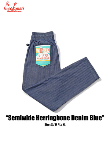 Chef Pants Semiwide - Herringbone Denim : Blue