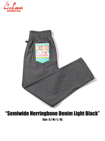 Chef Pants Semiwide - Herringbone Denim : Light Black