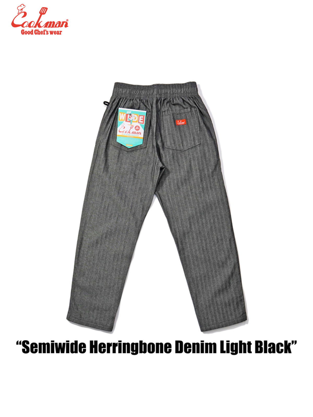Chef Pants Semiwide - Herringbone Denim : Light Black