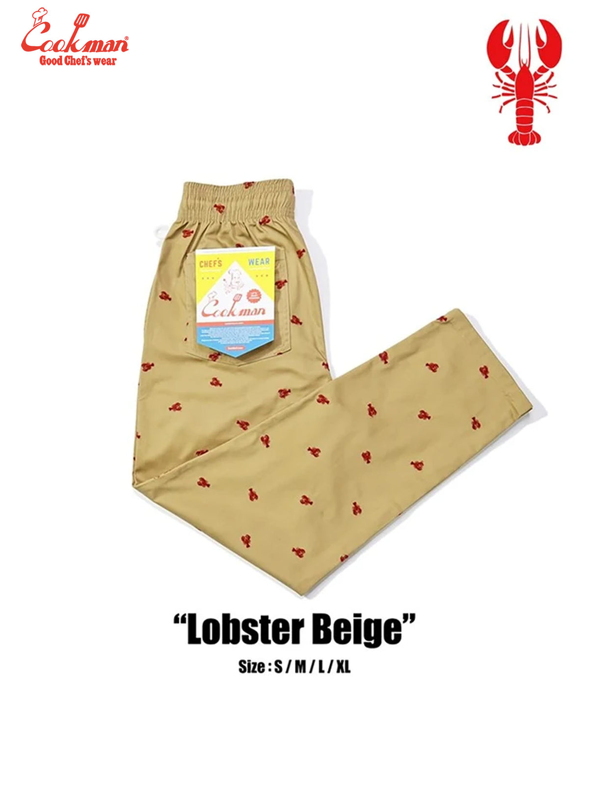 Embroidery Chef Pants -  Lobster : Beige