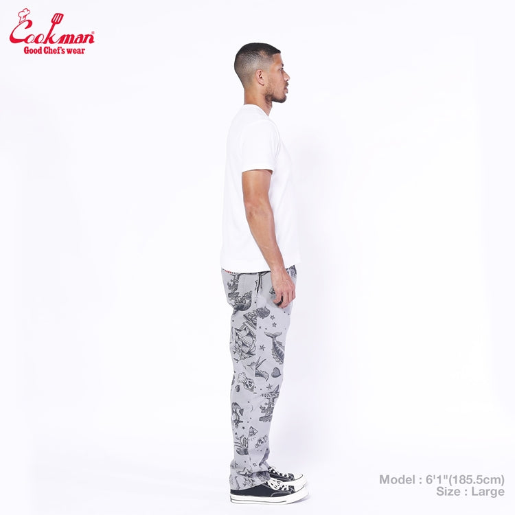Cookman Chef Pants - Old Tattoo : Gray
