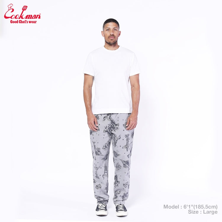 Cookman Chef Pants - Old Tattoo : Gray