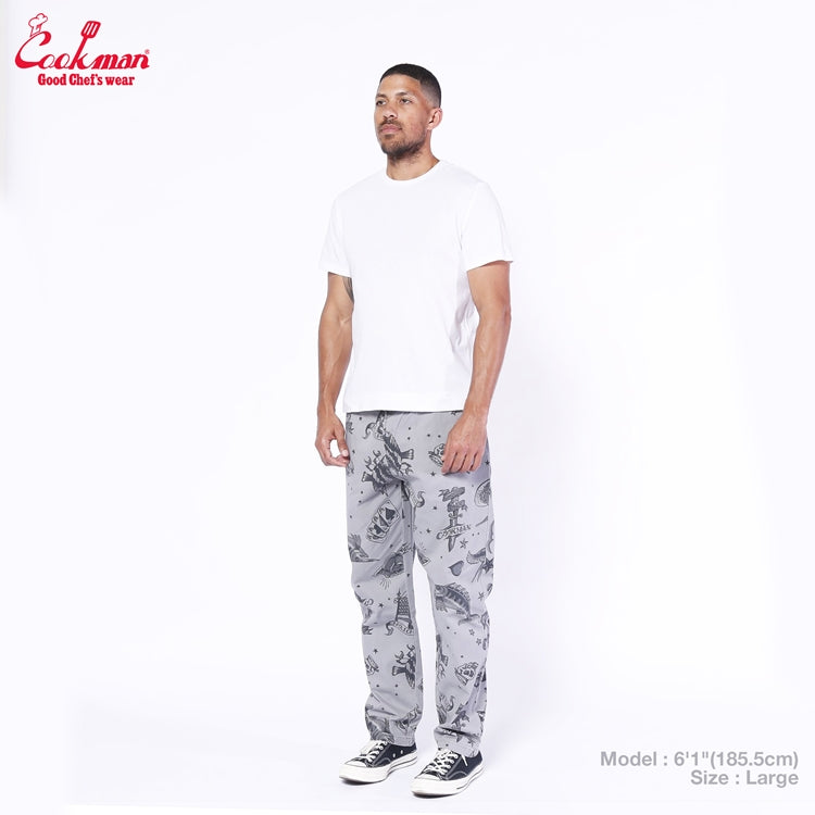 Cookman Chef Pants - Old Tattoo : Gray