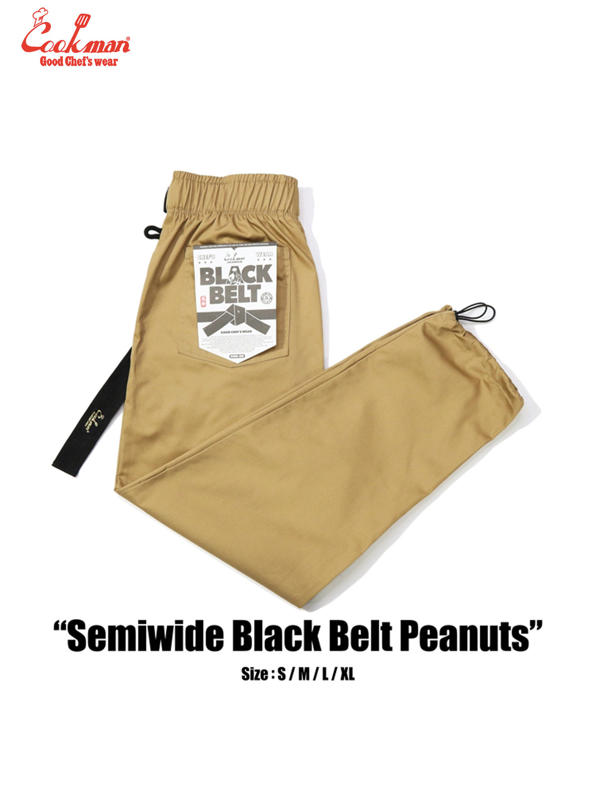 Chef Pants Semiwide - Black Belt : Peanuts