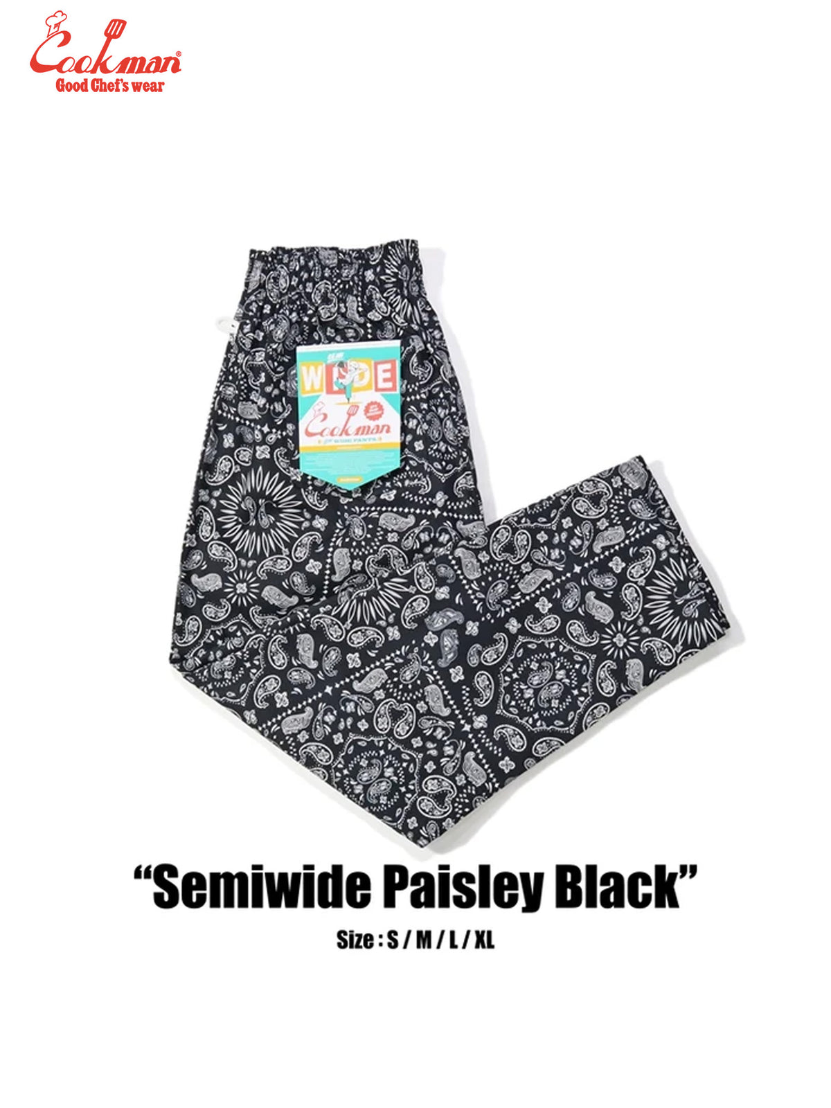 Chef Pants Semiwide - Paisley : Black