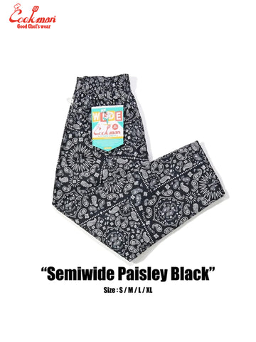 Chef Pants Semiwide - Paisley : Black