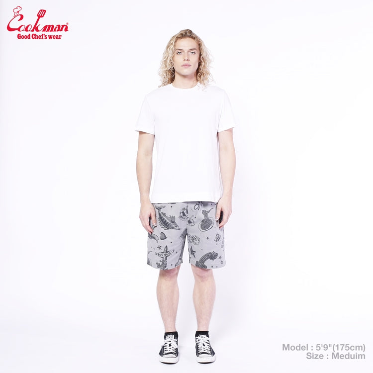 Cookman Chef Short Pants - Old Tattoo : Gray