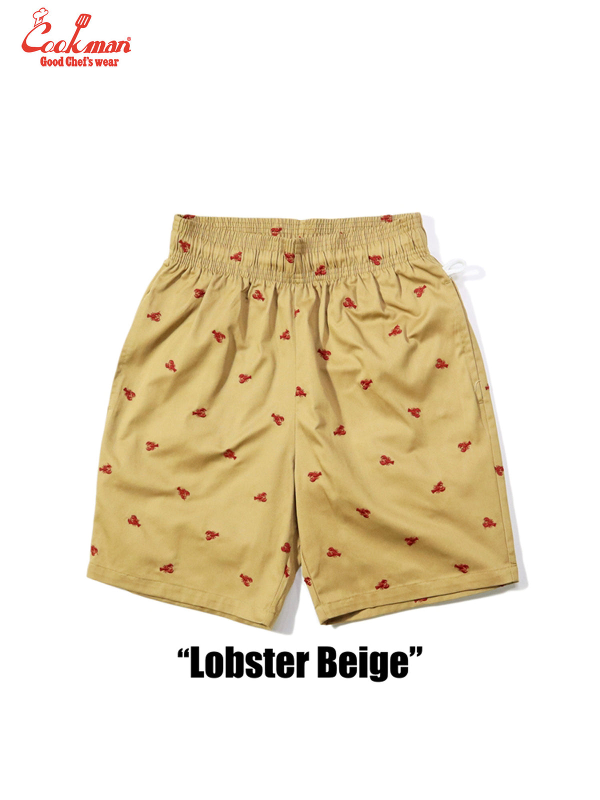 Chef Short Pants Embroidery - Lobster :  Beige