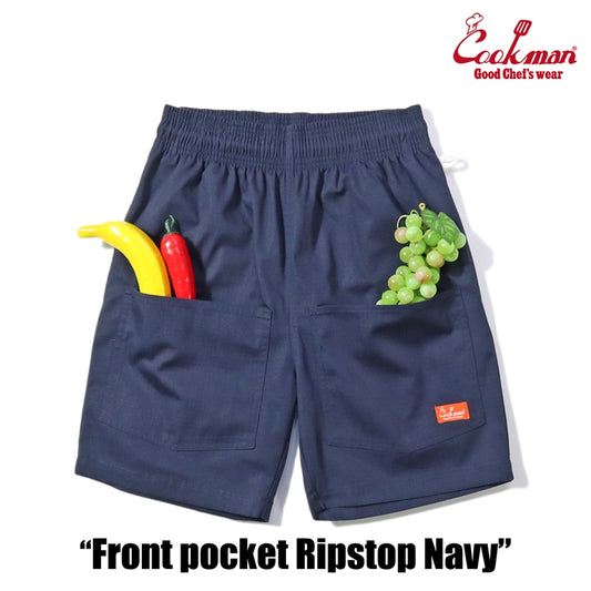 Cookman Chef Short Pants Front Pocket - Ripstop : Navy