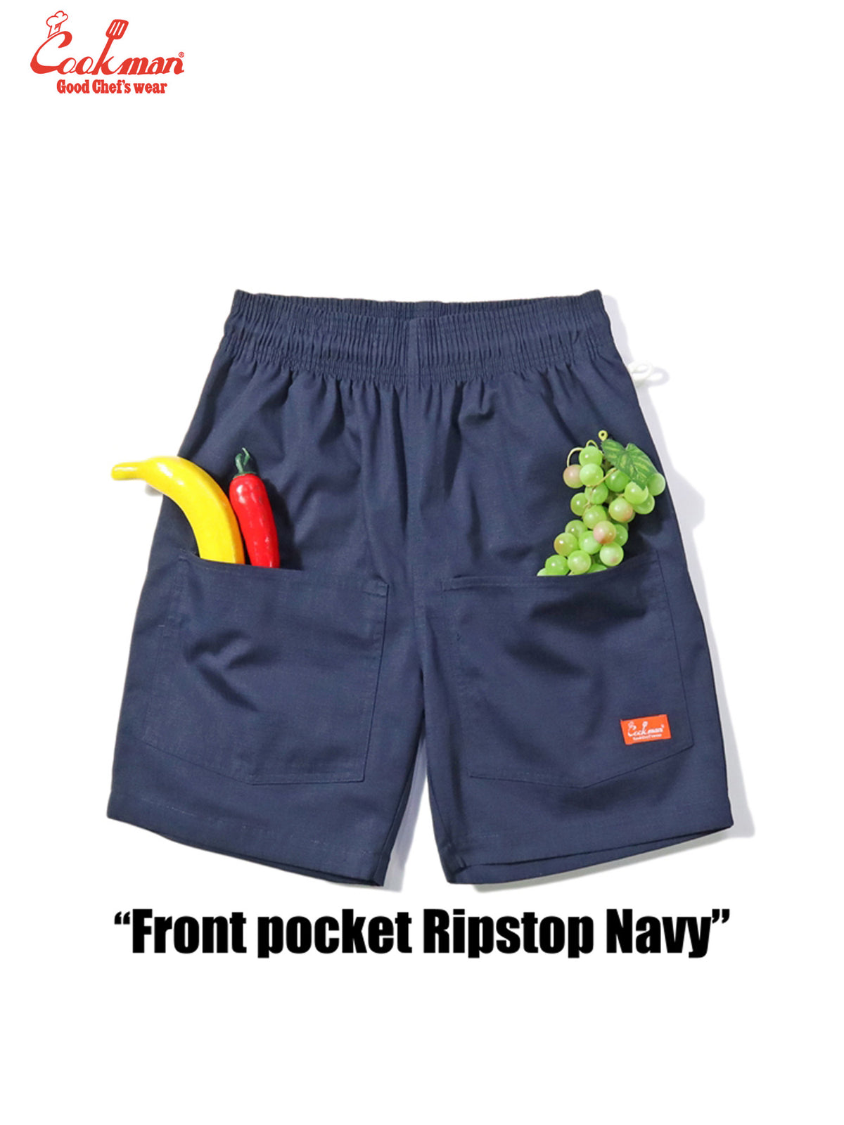 Chef Short Pants Front Pocket - Ripstop : Navy