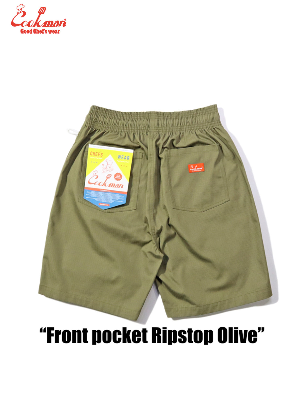 Chef Short Pants Front Pocket - Ripstop : Olive