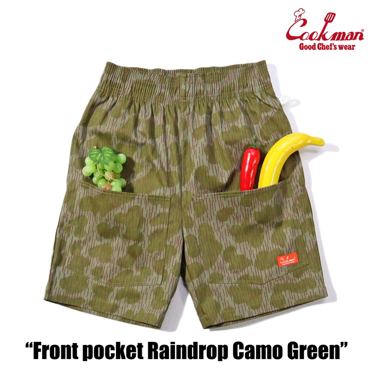 Chef Short Pants Front Pocket - Raindrop Camo : Green