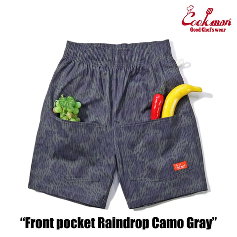 Cookman Chef Short Pants Front Pocket - Raindrop Camo : Gray
