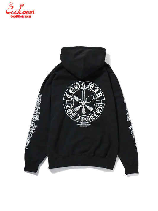 Zip-up Hoodie - Cutlery : Black