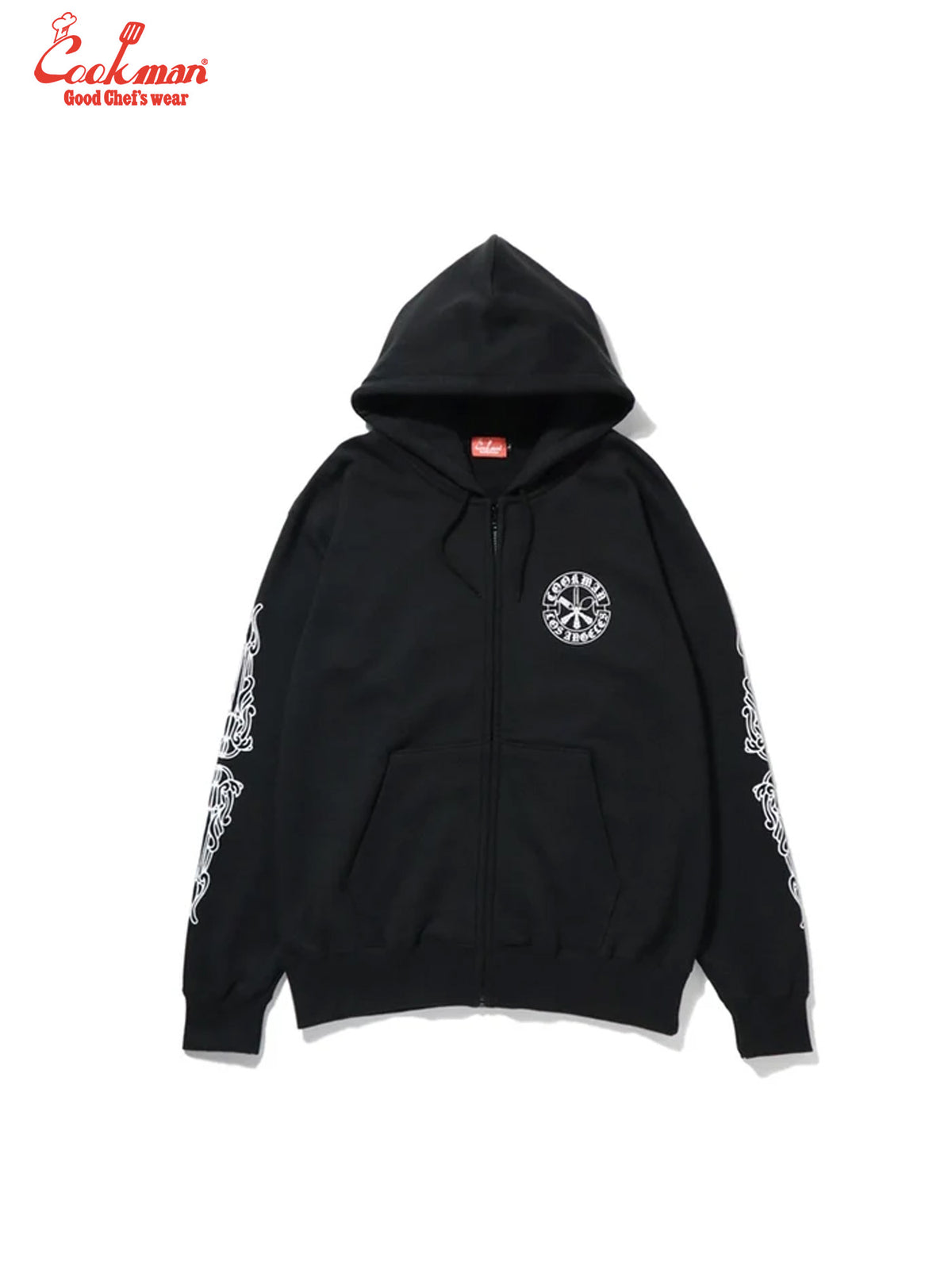 Zip-up Hoodie - Cutlery : Black