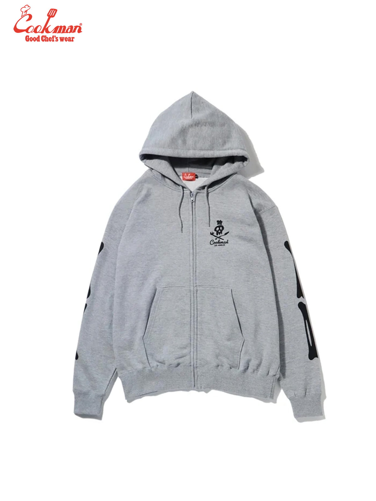 Zip-up Hoodie - Skull : Gray