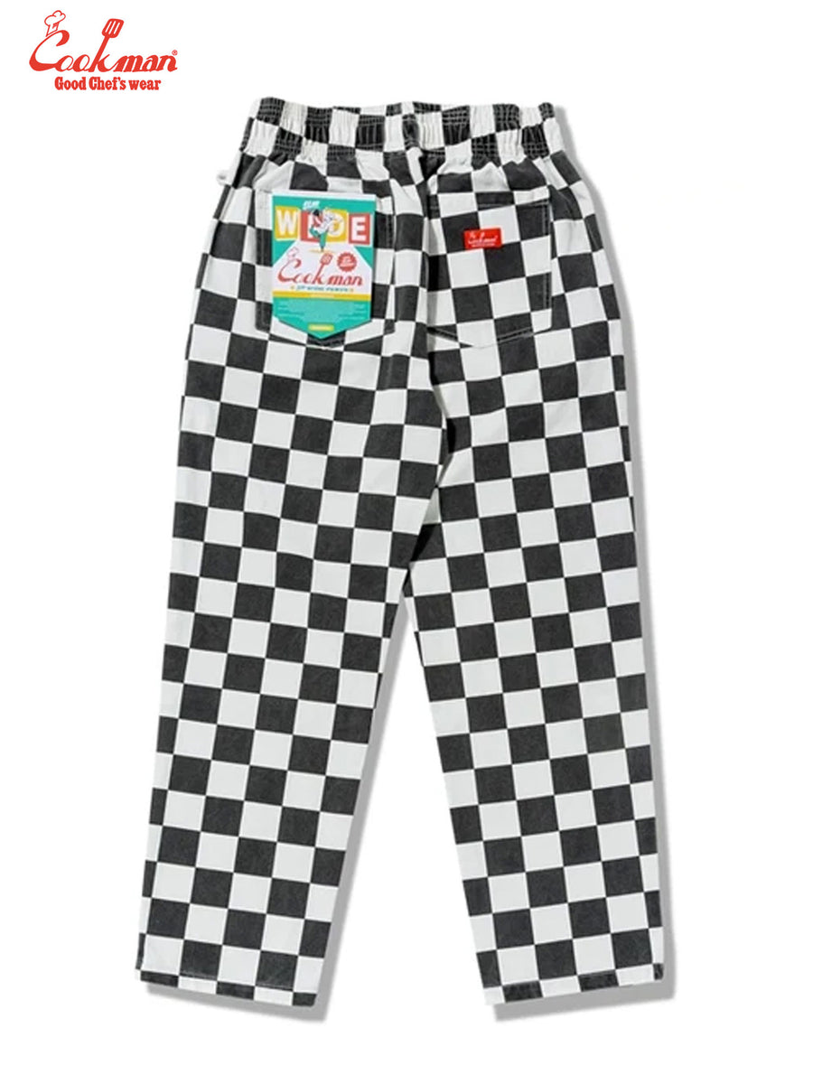 Chef Pants Semiwide -  Washed Duck Canvas Checker : Black