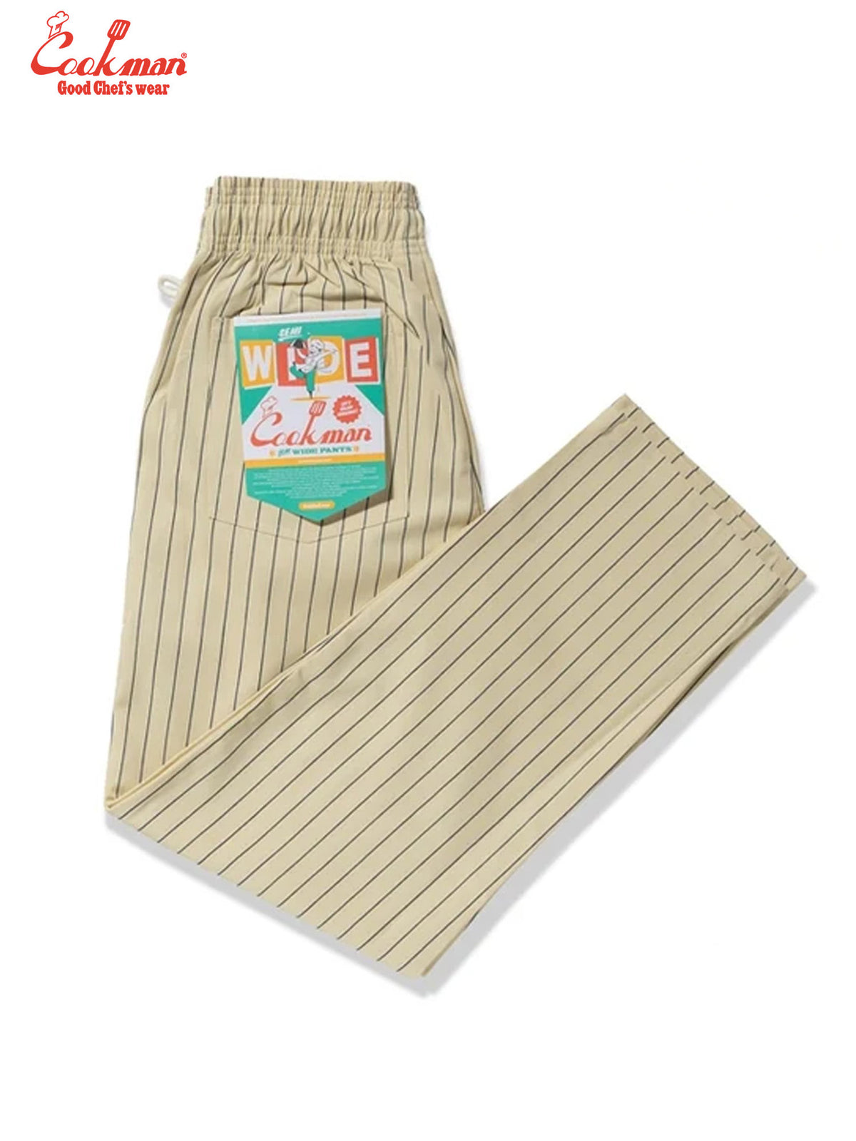 Chef Pants Semiwide -  Herringbone Stripe : Cream
