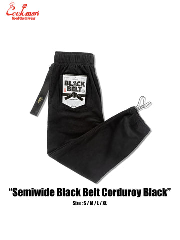 Chef Pants Semiwide - Black Belt Corduroy : Black