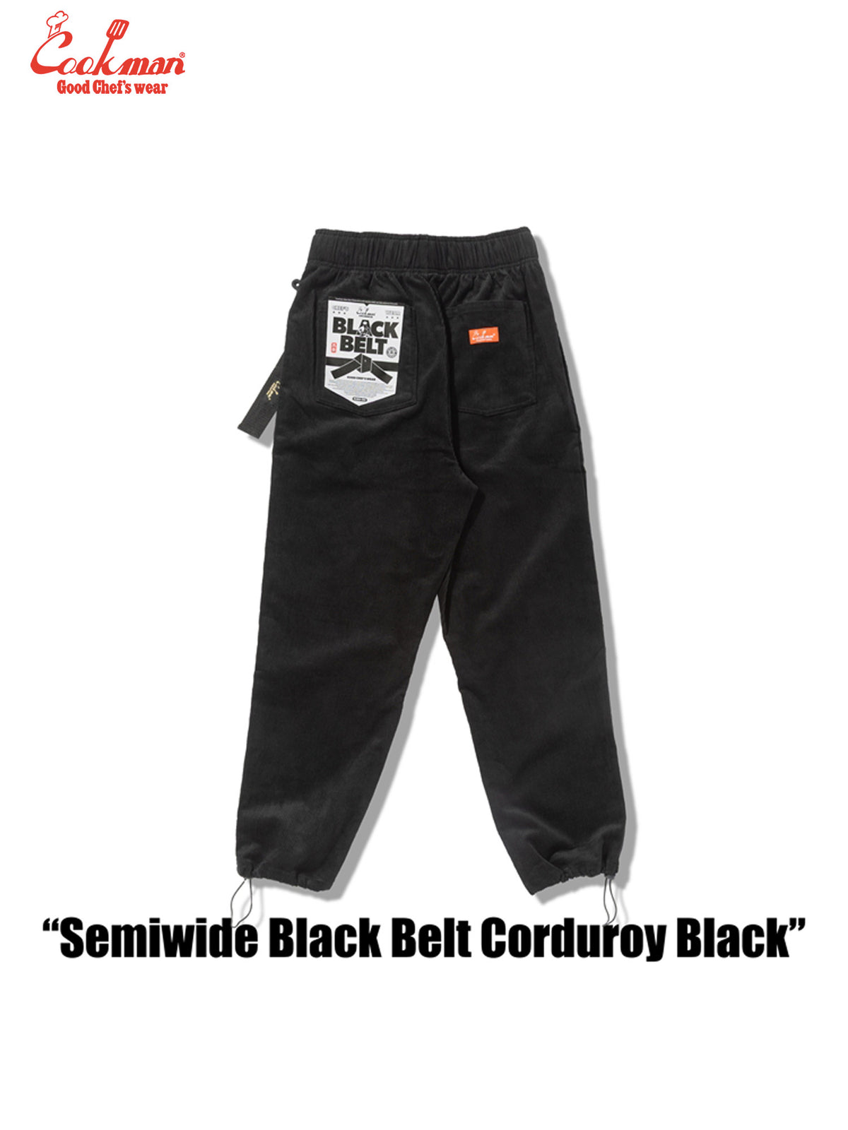 Chef Pants Semiwide - Black Belt Corduroy : Black